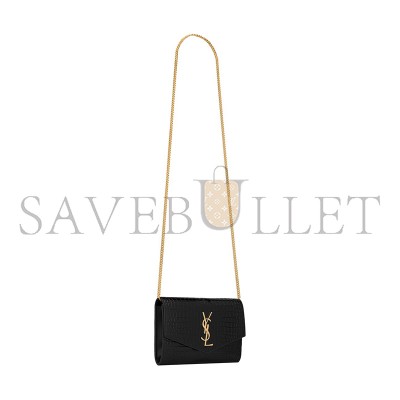 YSL UPTOWN CHAIN WALLET IN SHINY CROCODILE-EMBOSSED LEATHER 607788DND1J1000 (19*12*3cm)